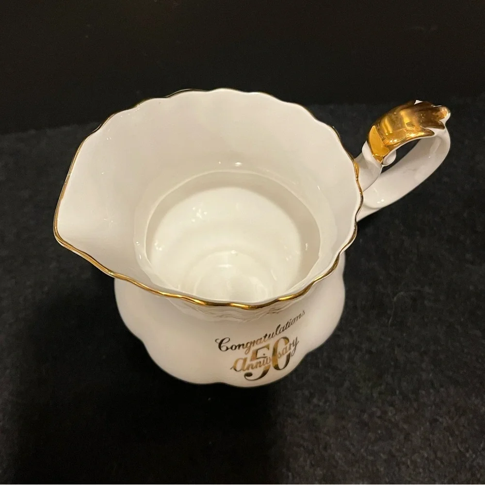 Vintage Royal Albert 50th Anniversary 6 C Teapot, Creamer and Plate, England